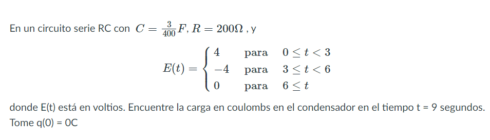 Solved In an RC series circuit with C = 3400F, R = 200Ω, | Chegg.com