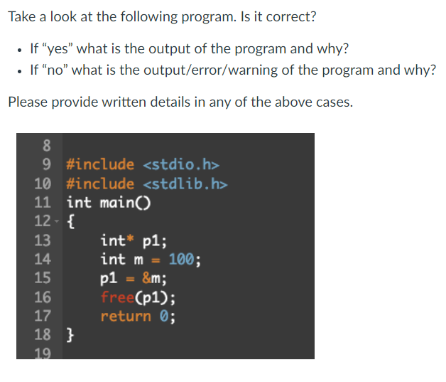 Solved Take a look at the following program. Is it correct? | Chegg.com