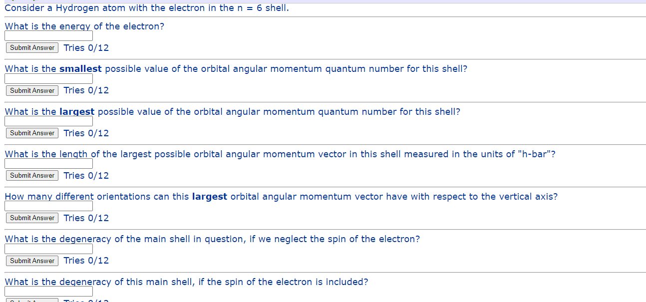 Solved Consider a Hydrogen atom with the electron in the n = | Chegg.com