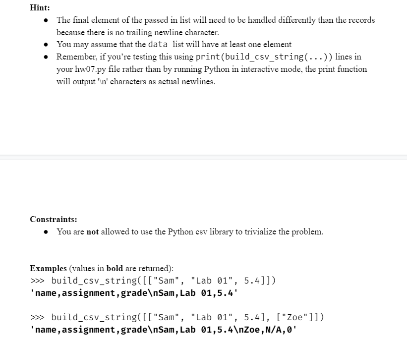 python - My CSV file is not registering that I have a string in my