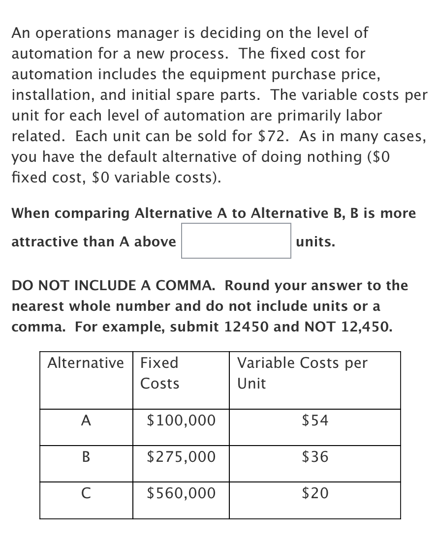 Solved DO NOT INCLUDE A COMMA. Round your answer to the | Chegg.com