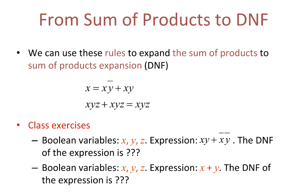 Solved From Sum of Products to DNE We can use these rules to