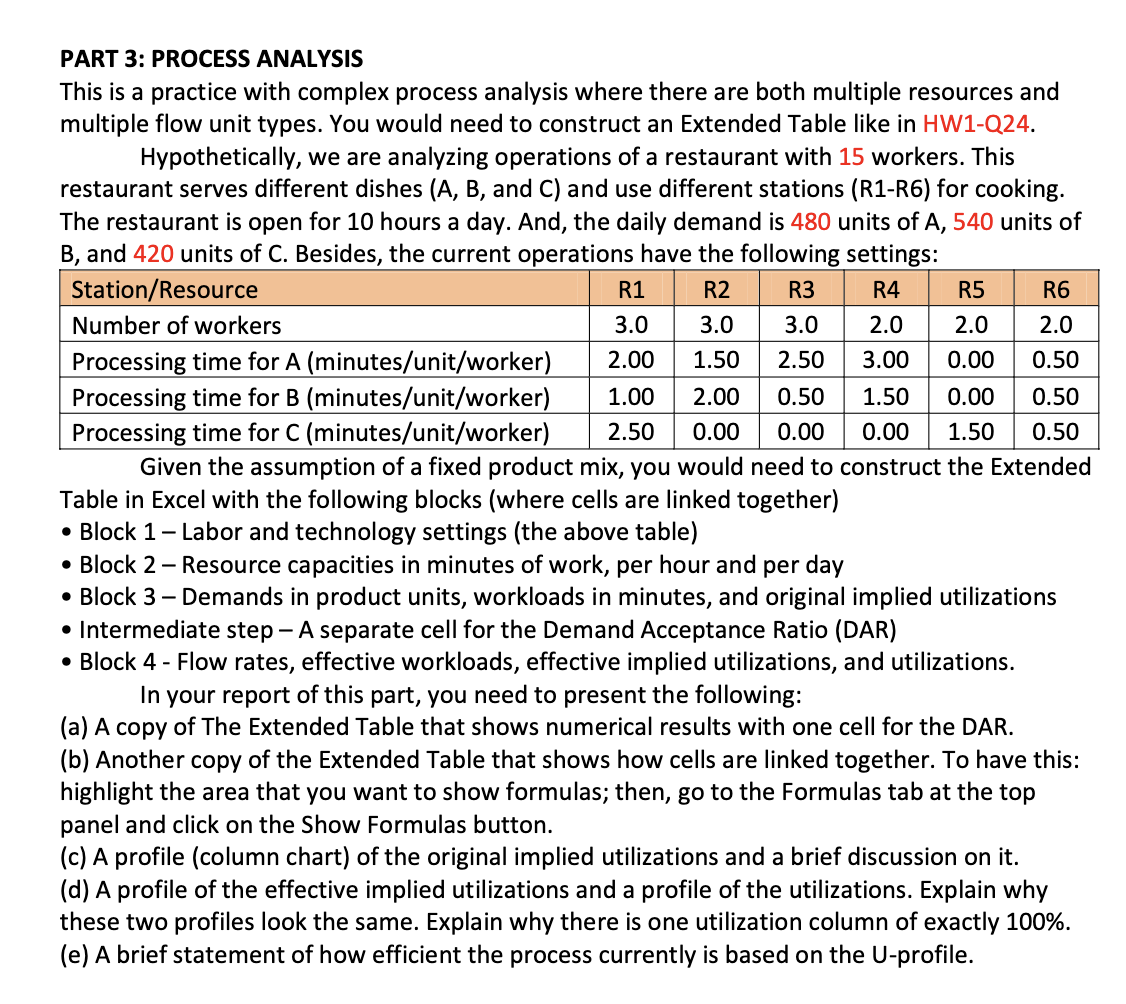 Solved PART 3: PROCESS ANALYSIS This is a practice with | Chegg.com