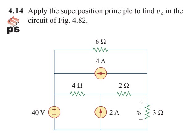 Solved 4.14 Apply the superposition principle to find vo in | Chegg.com