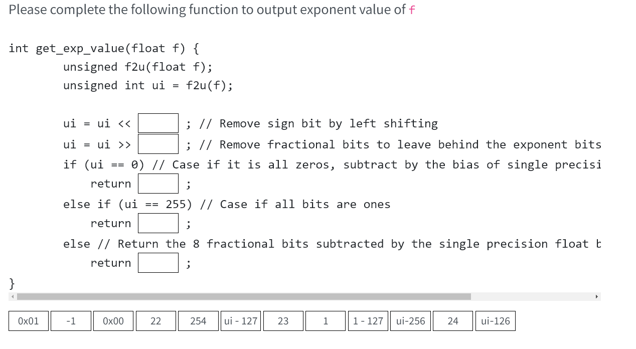 Solved Please complete the following function. void | Chegg.com