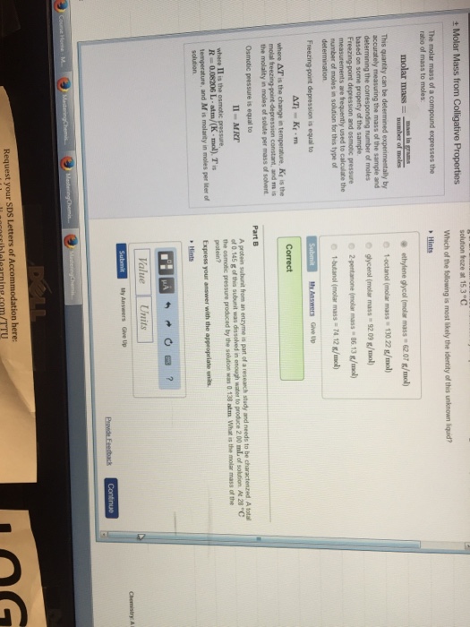 how is the molar mass of a compound determined apex