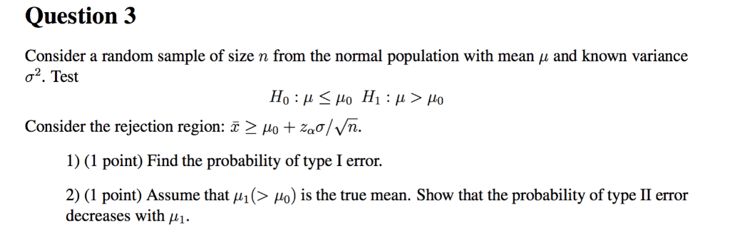 Solved Question 3 Consider a random sample of size n from | Chegg.com