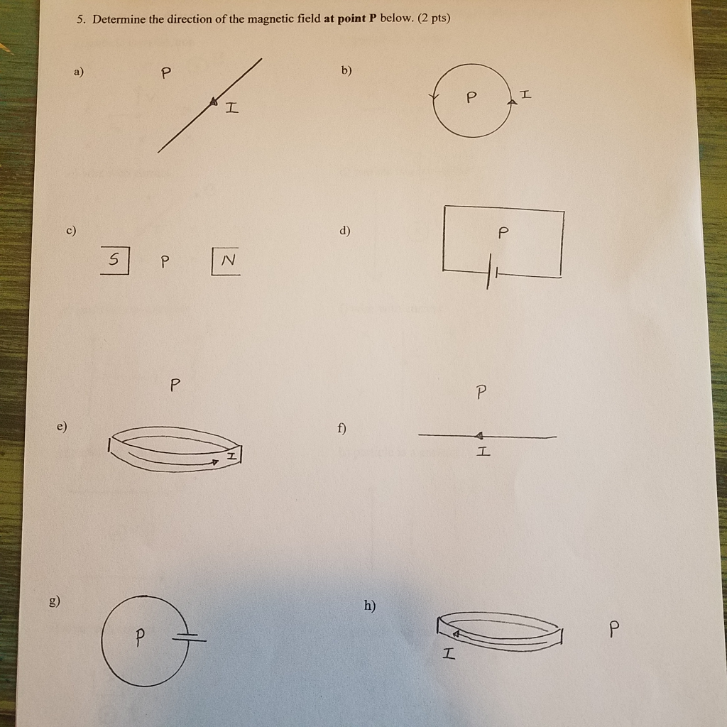 Solved 5. Determine the direction of the magnetic field at | Chegg.com