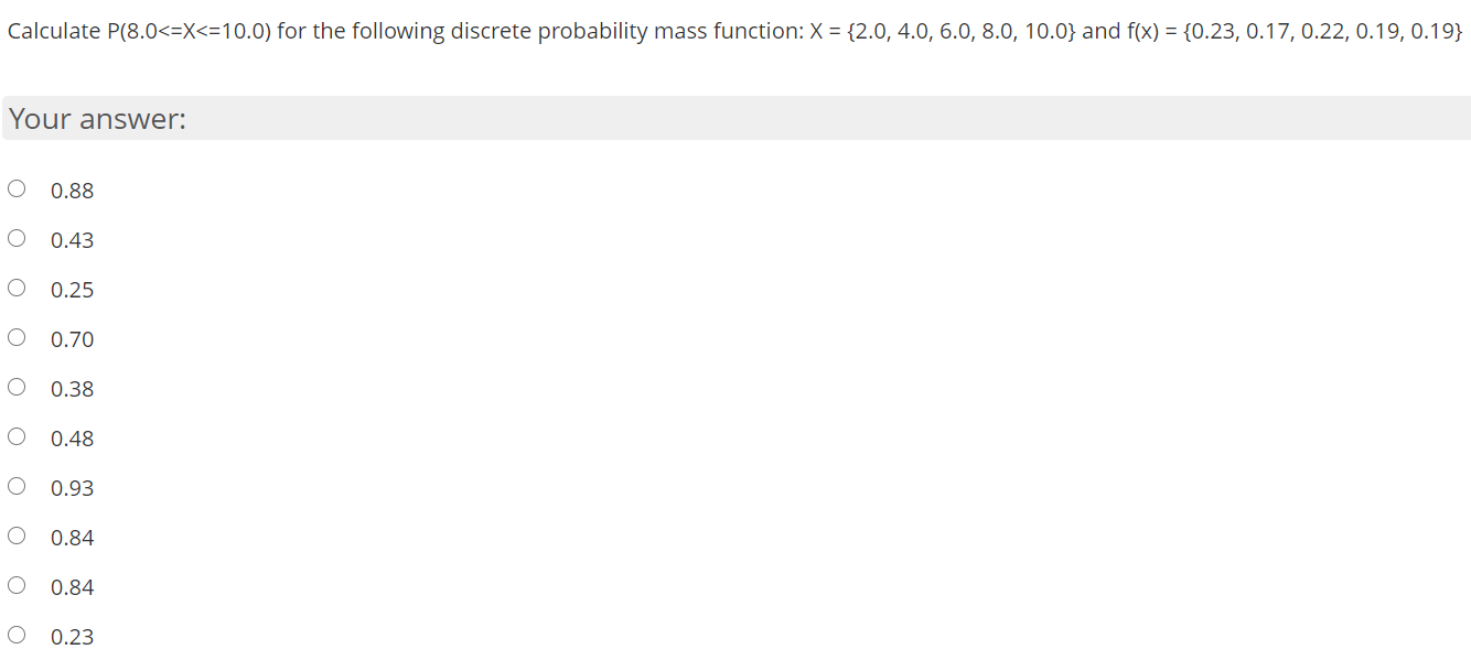 Solved Calculate P(8.0