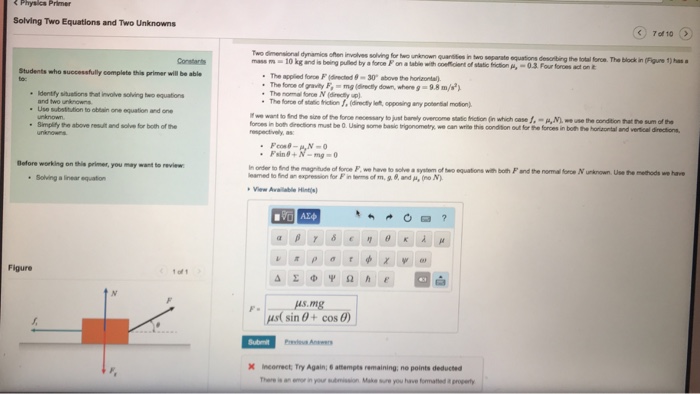 Solved Solving Two Equations and Two Unknowns 7of10 ) Two | Chegg.com