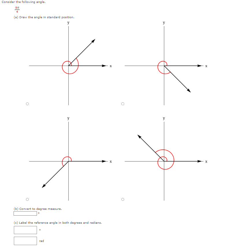 Solved (a) Draw the angle in standard position. (b) Convert | Chegg.com