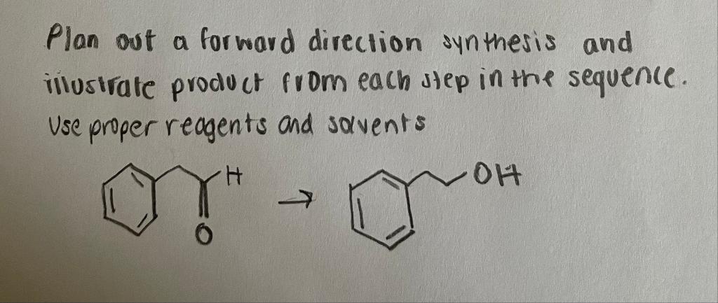 Solved Plan out a forward direction synthesis and illustrate | Chegg.com