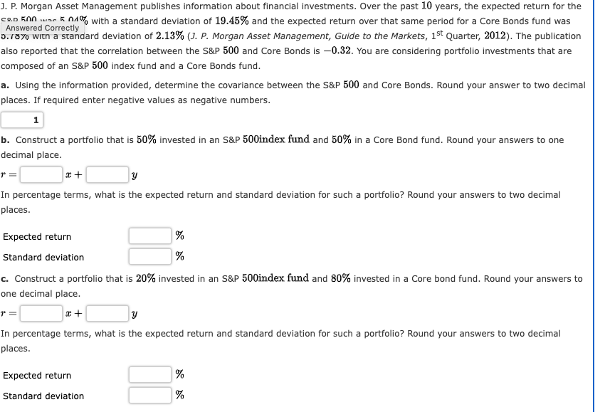 Solved J. P. Morgan Asset Management Publishes Information | Chegg.com