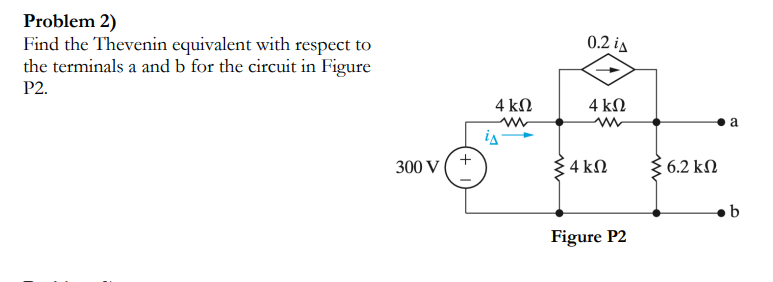 Solved Problem 2) Find the Thevenin equivalent with respect | Chegg.com