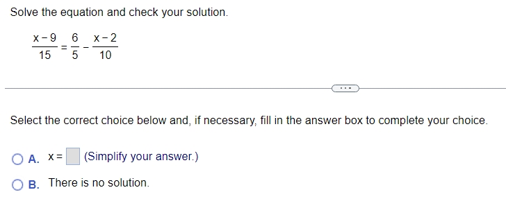 Solved Solve the equation and check your solution. | Chegg.com