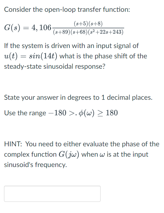 Solved Consider the open-loop transfer function: | Chegg.com