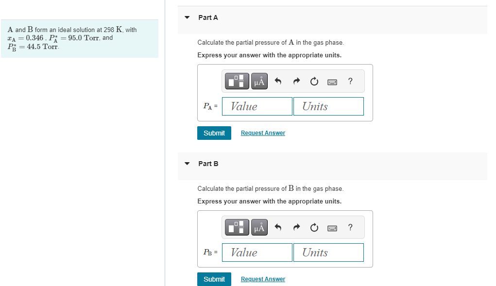 Solved A And B Form An Ideal Solution At 298 K, With | Chegg.com