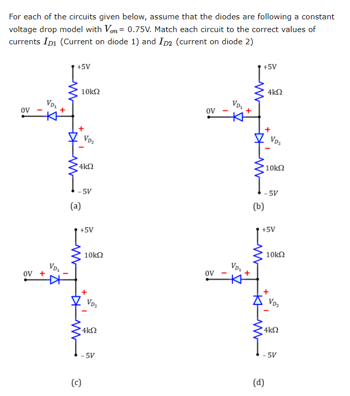 Solved For Each Of The Circuits Given Below, Assume That The | Chegg.com