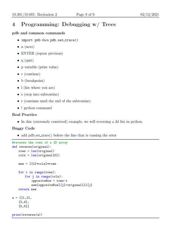 Solved 10-301/10-601: Recitation 2 Page 8 of 9 4 | Chegg.com
