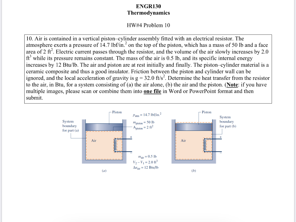 Solved ENGR130 Thermodynamics HW4 Problem 10 10. Air is