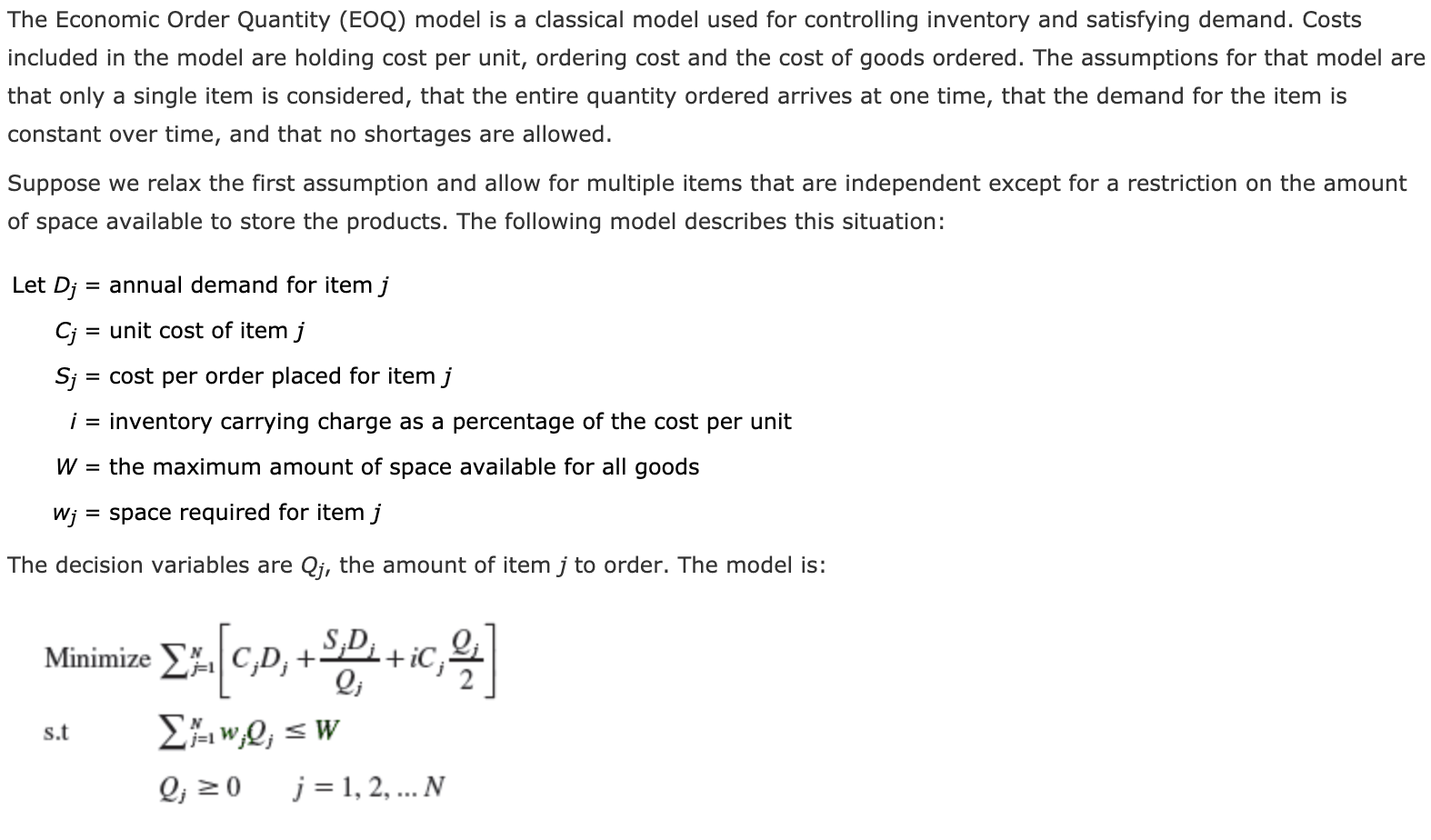 solved-the-economic-order-quantity-eoq-model-is-a-chegg