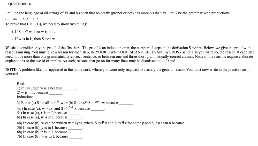 Solved QUESTION 14 Let L be the language of all strings of | Chegg.com