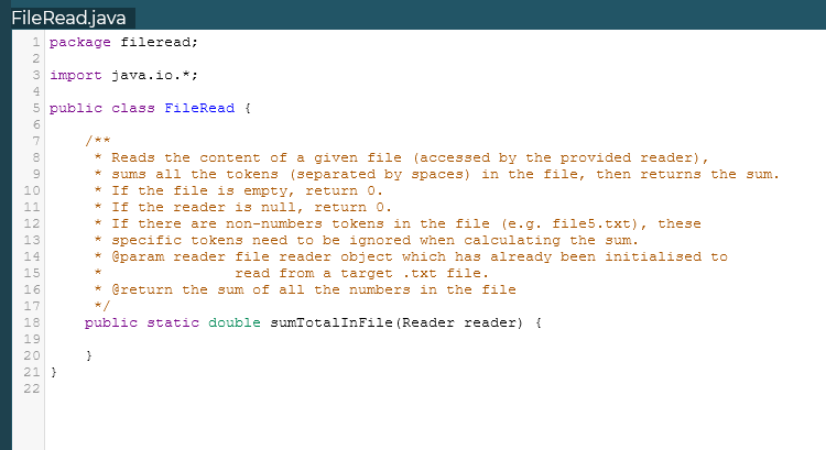 Solved File Read.java 1 package fileread; 2 3 import | Chegg.com