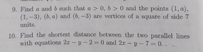 Solved 9. Find A And B Such That A>0,b>0 And The Points | Chegg.com