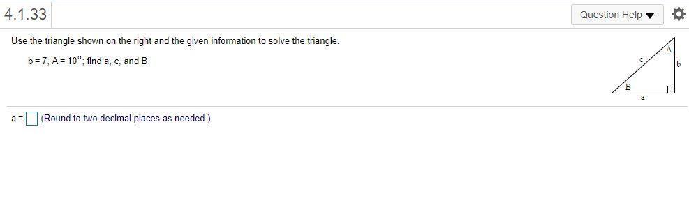 Solved 4.1.33 Question Help Use the triangle shown on the | Chegg.com