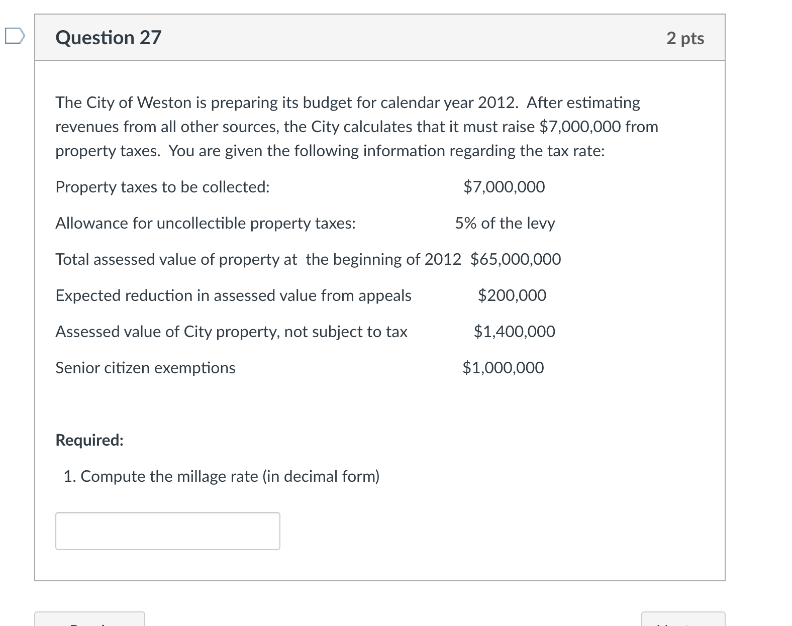 Solved The City Of Weston Is Preparing Its Budget For Chegg
