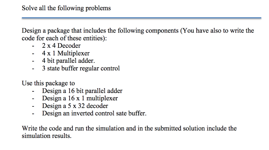 Solved Solve all the following problems Design a package | Chegg.com