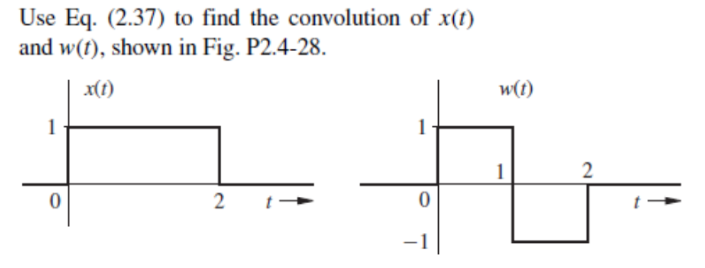 Solved Use Eq. (2.37) to find the convolution of x(t) and | Chegg.com