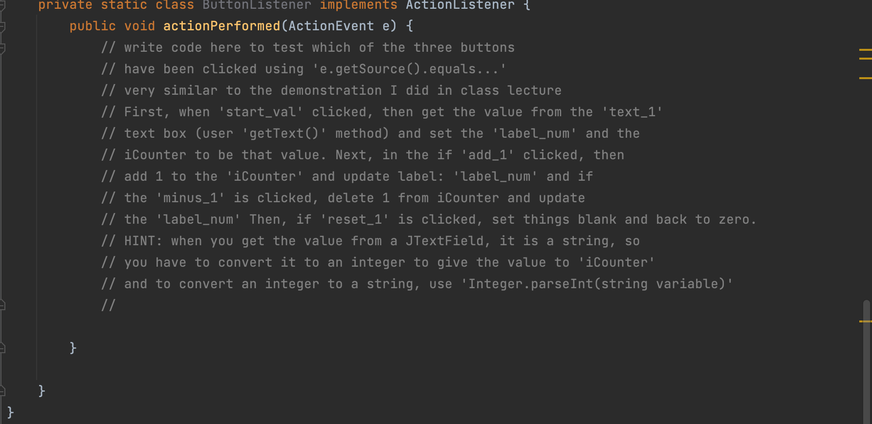 Solved In this lab you will add code to the given java file | Chegg.com