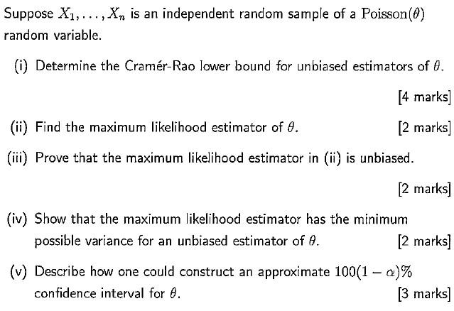Solved Suppose X₁,..., X, is an independent random sample of | Chegg.com