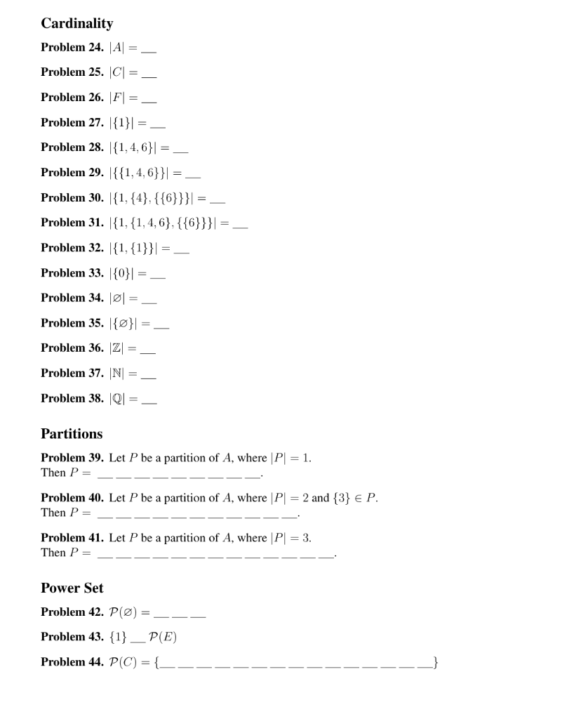 Solved Instructions Let A B C D E And F Be Sets Whe Chegg Com