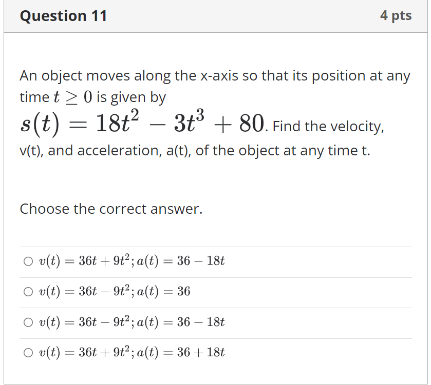 Solved An Object Moves Along The X-axis So That Its Position | Chegg.com