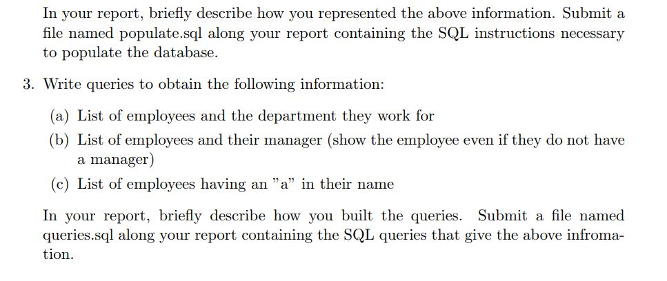 Solved 2 Exercise 2: SQL 2.1 Problem Description In This | Chegg.com