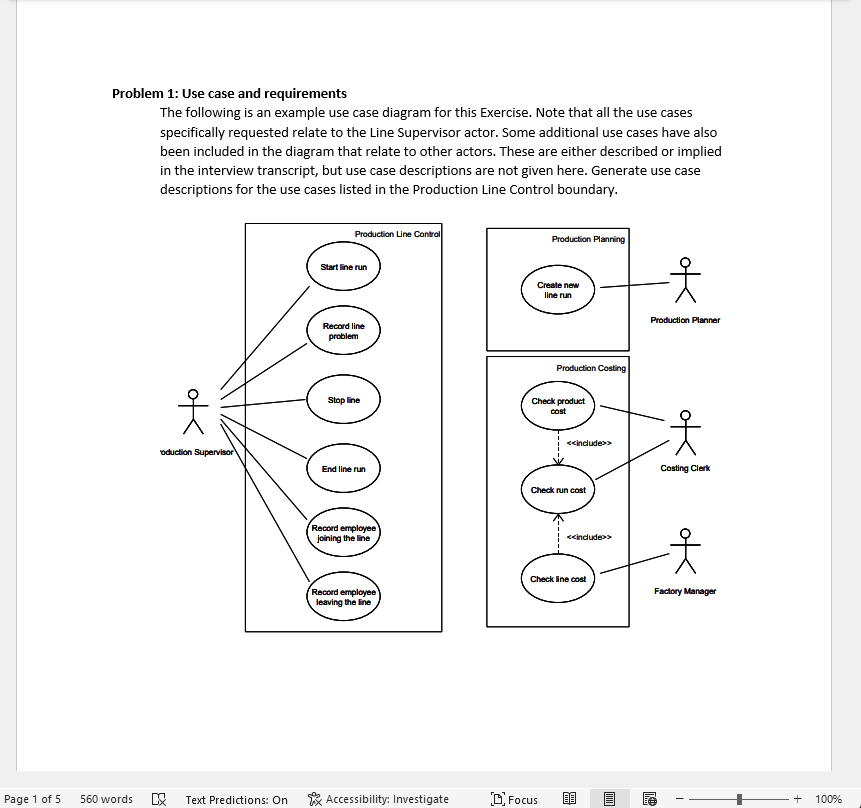 Solved Problem 1: Use case and requirements The following is | Chegg.com