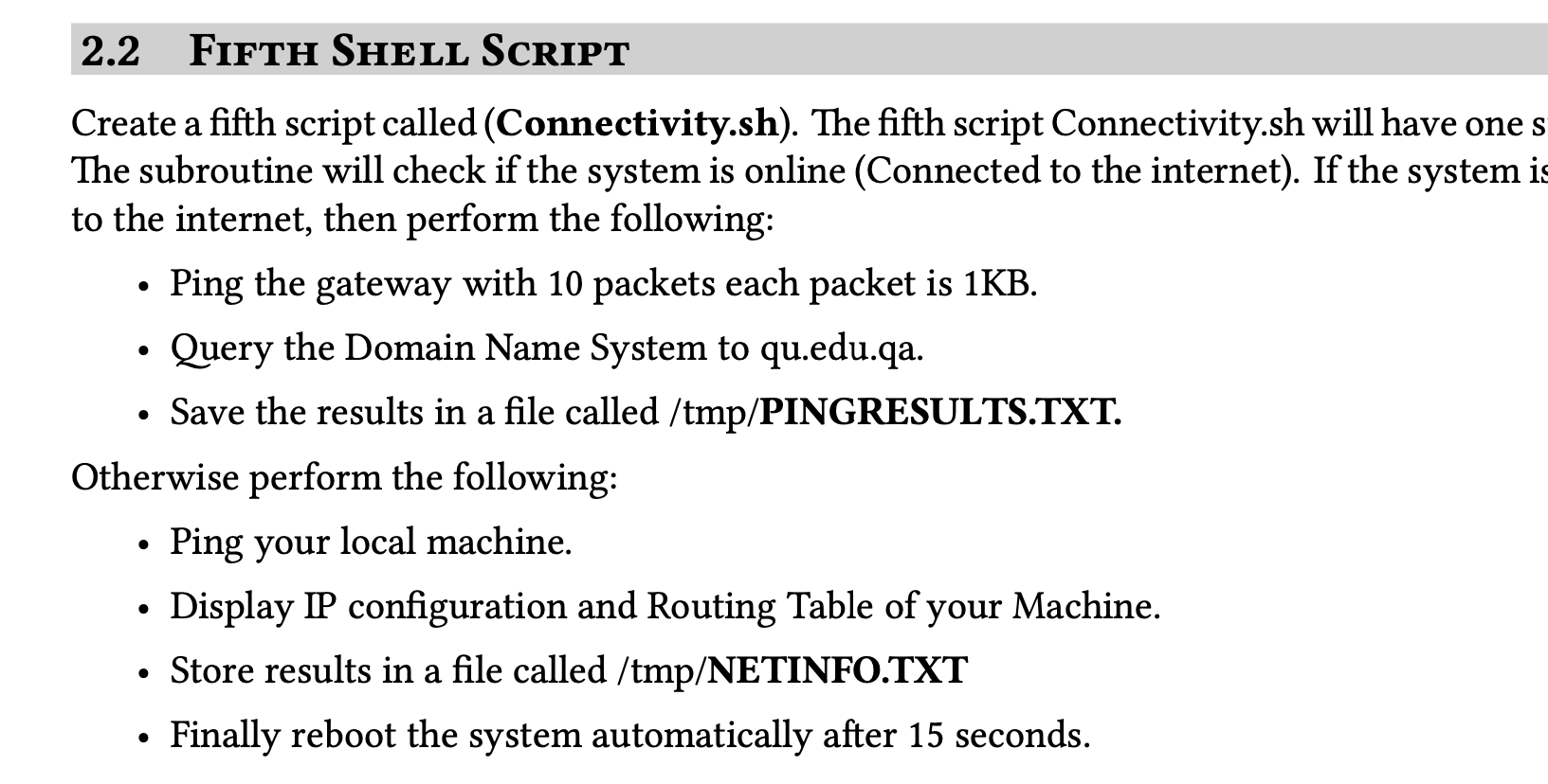 2.2 FIFTH SHELL SCRIPT . Create a fifth script called | Chegg.com