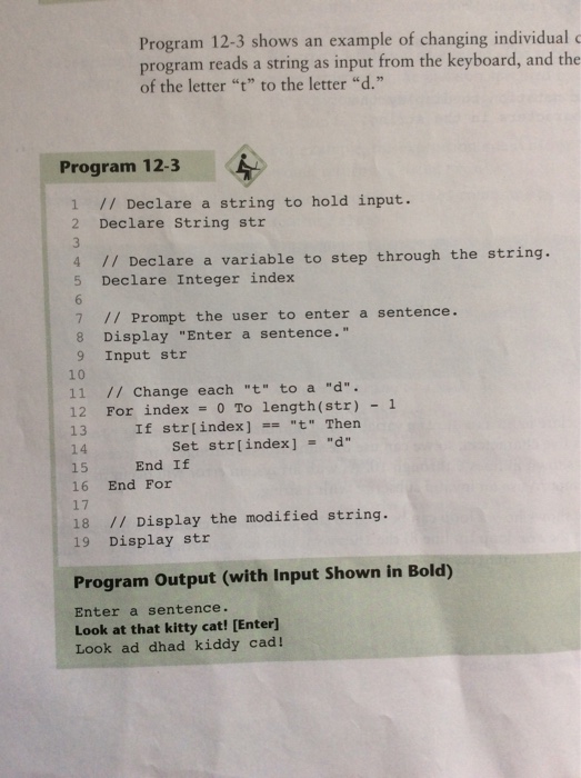 Solved Program 12-3 shows an example of changing individual | Chegg.com
