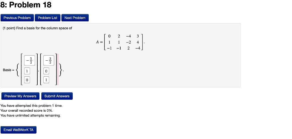Solved 8: Problem 18 Previous Problem Problem List Next | Chegg.com