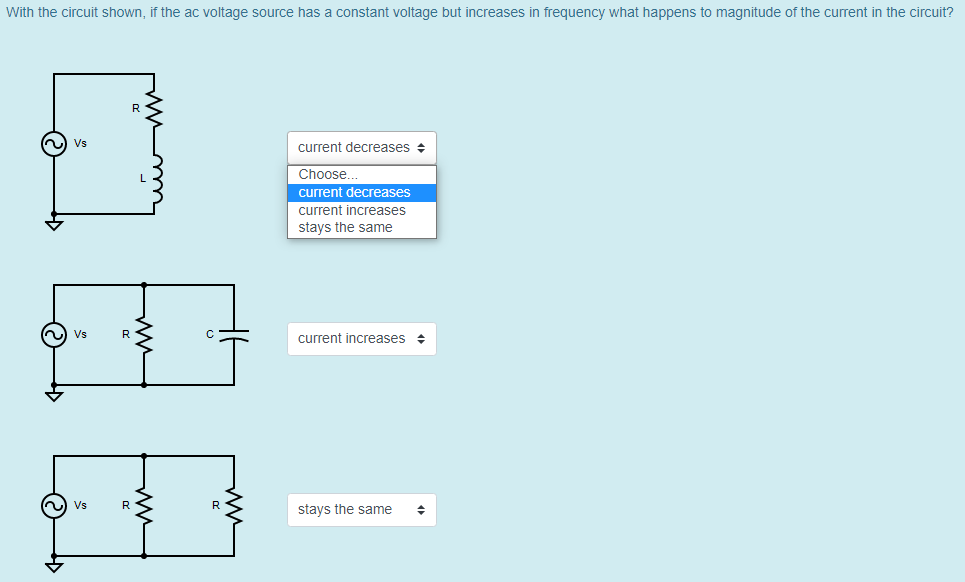 Solved With the circuit shown, if the ac voltage source has