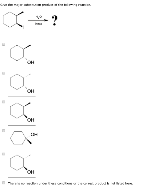 Solved Give The Major Substitution Product Of The Following