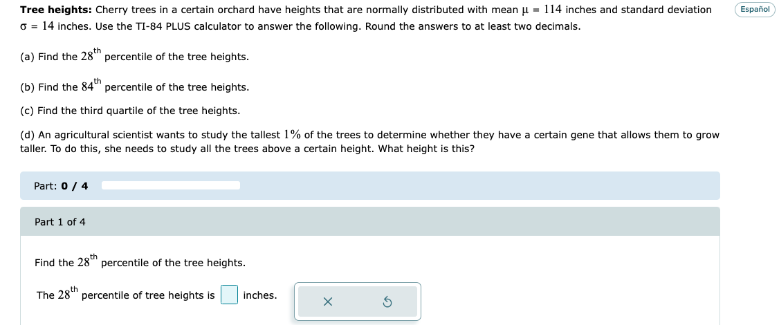 Solved Tree heights: Cherry trees in a certain orchard have | Chegg.com