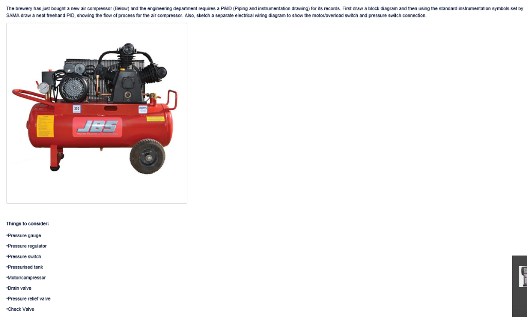 The brewery has just bought a new air compressor