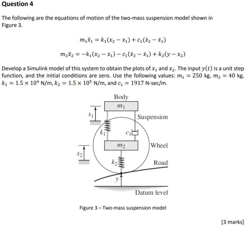 Solved Question 4 The following are the equations of moti