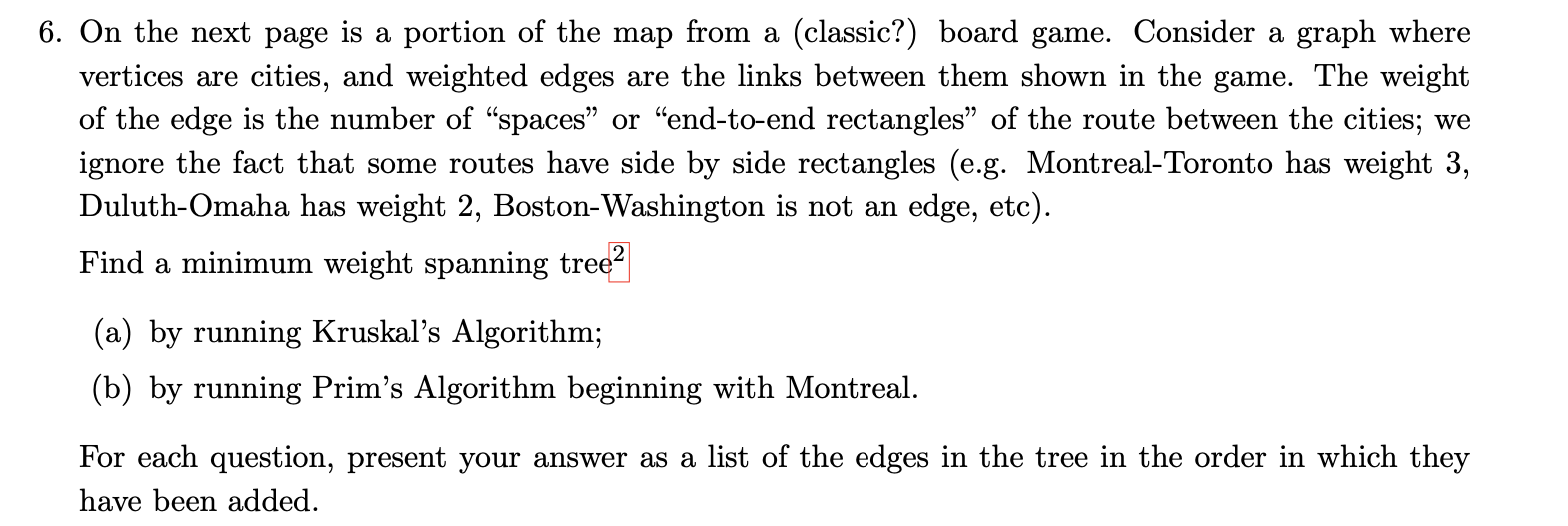 Solved 6. On the next page is a portion of the map from a | Chegg.com