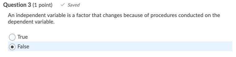 Solved Question 4 (1 point) Saved In the experiment where | Chegg.com