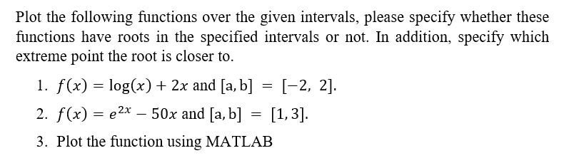 Solved Plot The Following Functions Over The Given | Chegg.com