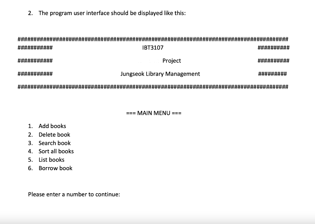 PYTHON Language Write a program to manage the books | Chegg.com